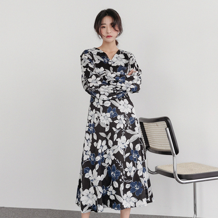Pepper V-neck Long One Piece 45694