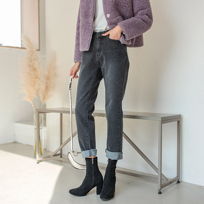 Metty Hidden Bending Baggy Denim Pants 46509