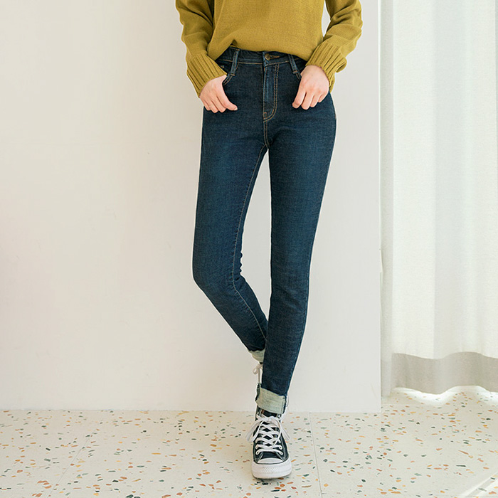 Chemit napping Underband Skinny Denim Pants 46815