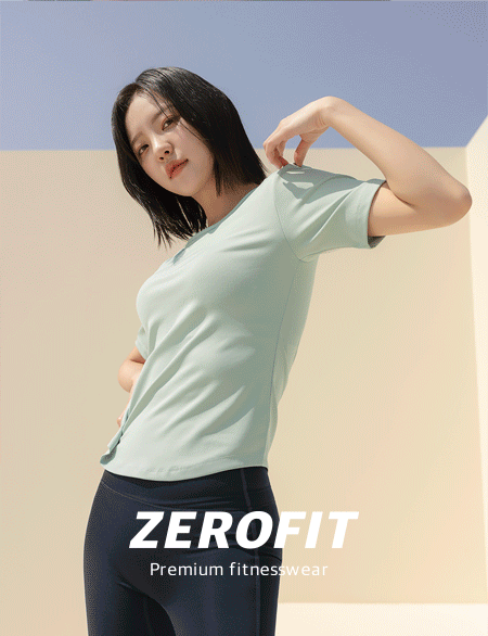 ZERO FIT crack Crop T-shirt 69903